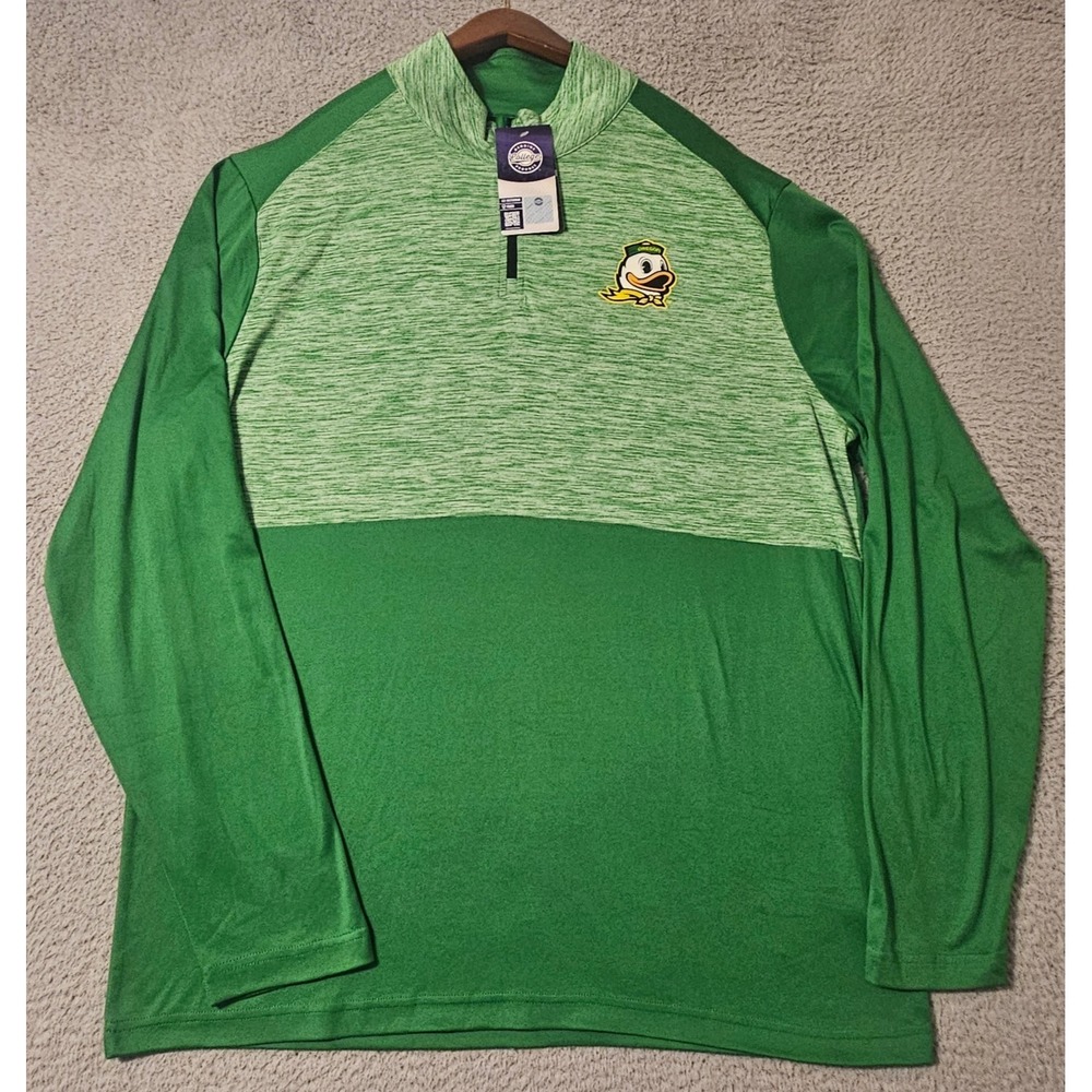 Captivating Apparel Men's Oregon Ducks Quarter Zip Green Color‎ Size XL NWT